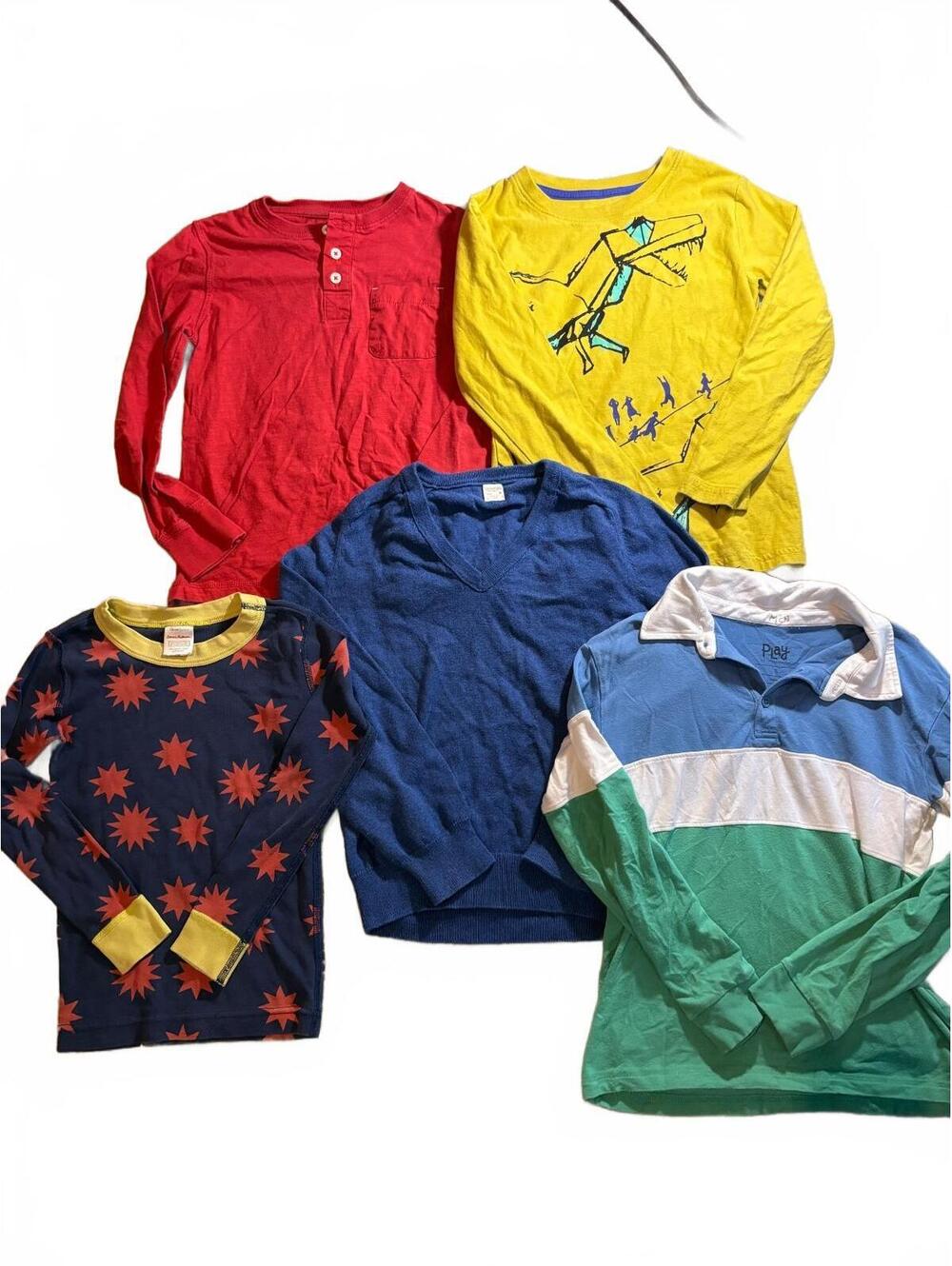 Boys Size 7 Long Sleeve Bundle Mini Boden, Hanna Andersson, Play, tea